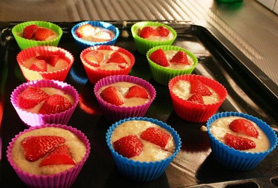 Jahodové muffiny