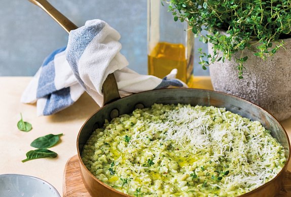 Risotto se špenátem a bylinkami